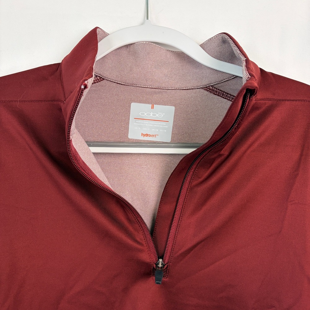 Odbe Hydrovent‎ Quarter Zip Pullover Small Burgundy Excellent